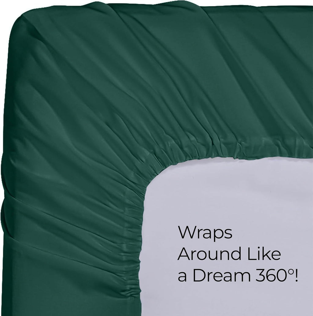 Utopia Bedding King Fitted Sheet - Deep Pocket Soft Microfiber - Fade & Shrinkage Resistant - Emerald