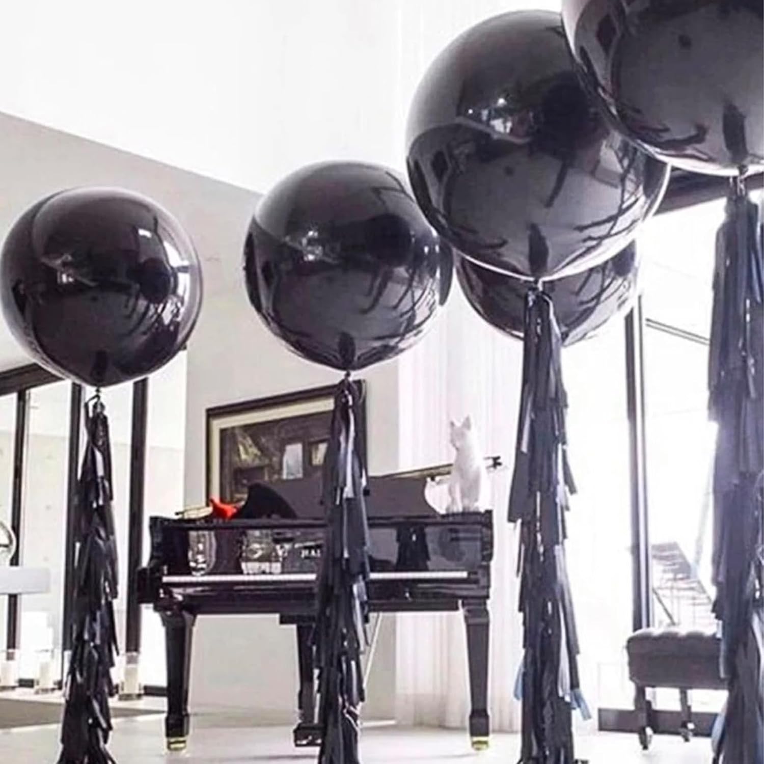 PartyWoo Black Balloons - 36 Inch Matte Latex Helium Balloons for Baby Showers & Parties