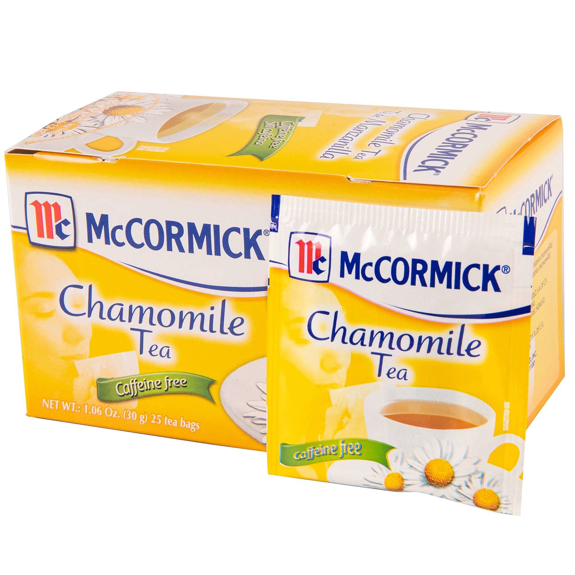 McCormick 25 Count Caffeine Free Chamomile Tea Bags, 1.06 oz (Pack of 6)