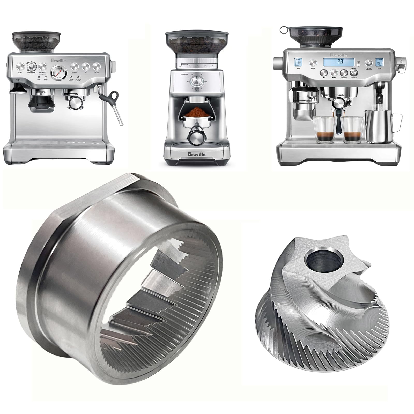 Conical Grinder Burr Set Replacement Compatible with Breville Espresso Machines Coffee Grinder Burr(Pre 1926 PDC)