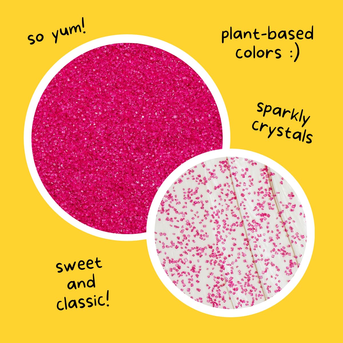 Supernatural Twinkles | Hot Pink Sanding Sugar - Vegan, Plant-Based Color, 3oz, Made in USA