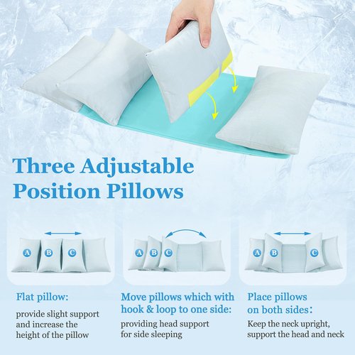 Mistuki Head Stabilizing Pillow Neck Stabilizer Wedge for Sleeping Upright After Cervical Fusion Surgery Cradle Medical Positioning Bedridden Patient Posture Corrector(Cooling Fabric)