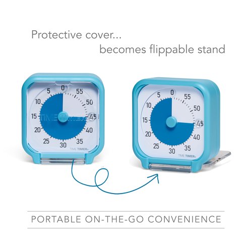 Time Timer 3 Inch Visual Timer – 60-Minute Quiet Portable Countdown Timer for Kids, Teachers, Students & Adults – Helps with Focus, Transitions, ADHD, Autism & Time Blindness – (Blue & White)