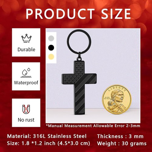 DuoDiner Cross Keychains - Meaningful Christian Graduation Gifts for Men | Unique Religious Keepsakes