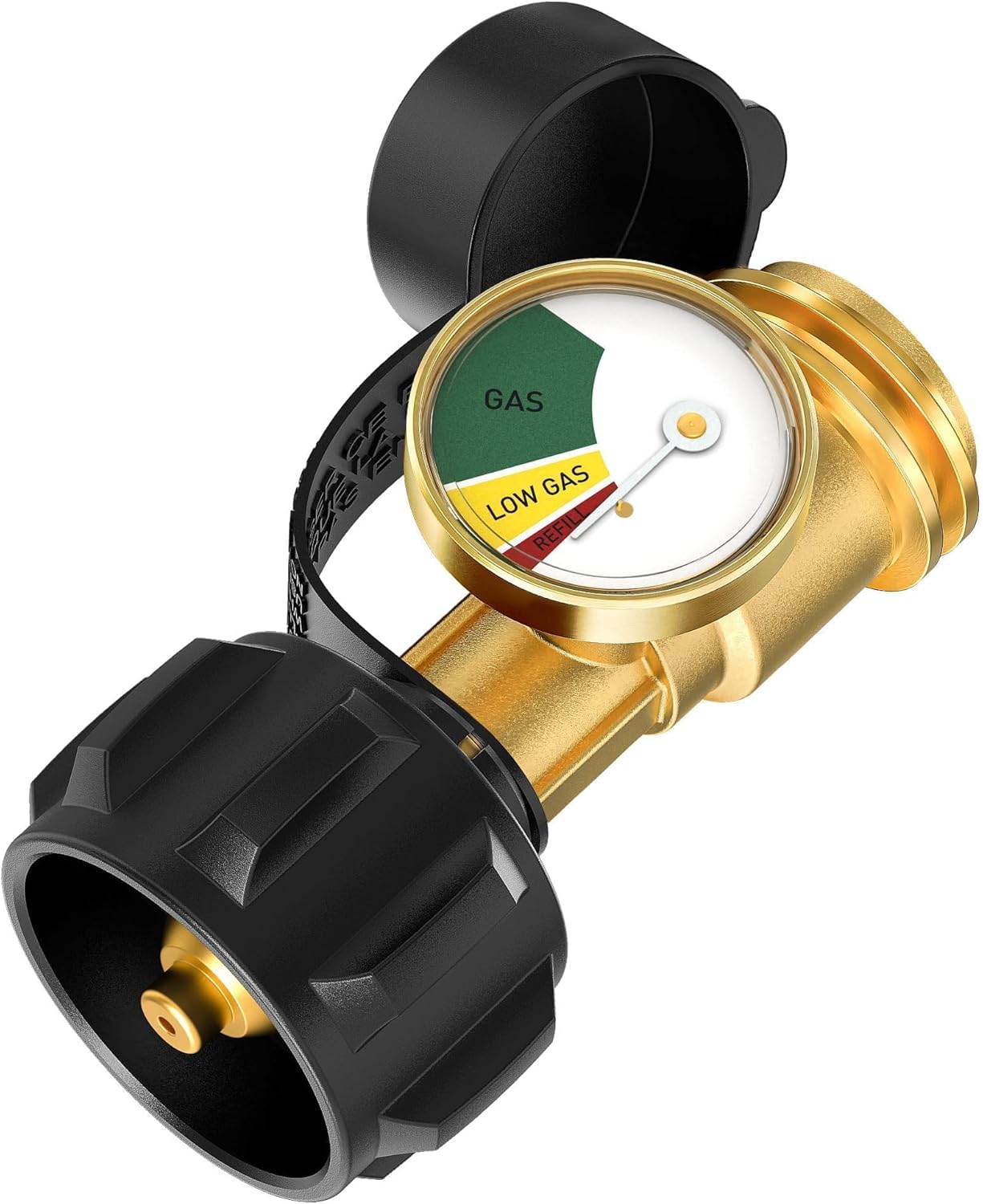 NUPICK Propane Tank Gauge - Level Indicator with QCC1 Connector for 5-40lb Tanks | BBQ & Heater Use