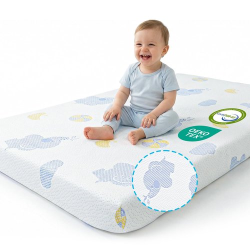 WEVFGHI Pack and Play Mattress Pad, 38"x26" Dual Sided Soft & Firm Memory Foam Pack N Play Mattresses, Breathable Baby Mattress for Pack N Play Mattress with Non-Slip Bottom Washable Cover