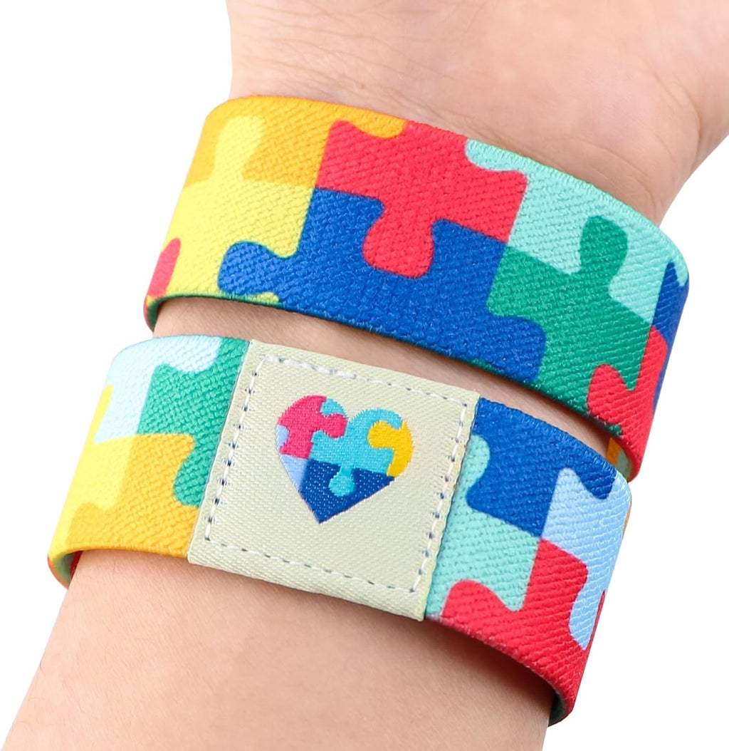 Nanafast Autism Awareness Bracelet - Colorful Elastic Wristband for Men and Women