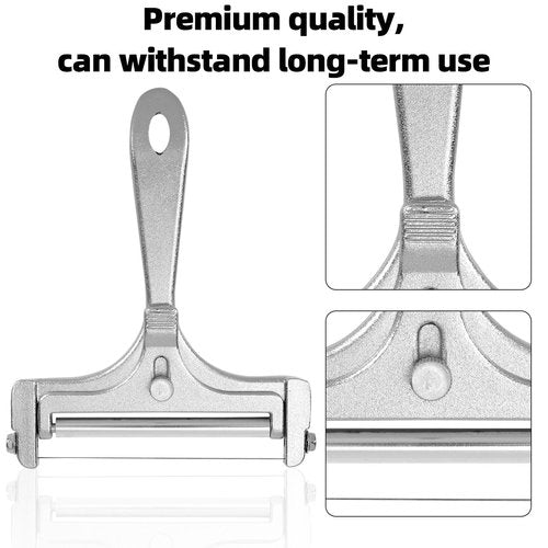 lasuroa Cheese Cutter, Stainless Steel Cheese Slicer with 4pcs Extra Wires Adjustable Handheld Butter Block Cutter for Cheddar Gruyere Mozzarella Kitchen Slicing Tools