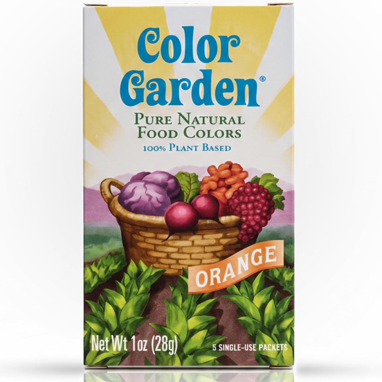 Color Garden Pure Natural Food Coloring - Orange | Plant-Based, Vegan, Non-Toxic Liquid Dye - 5 ct, 1 oz