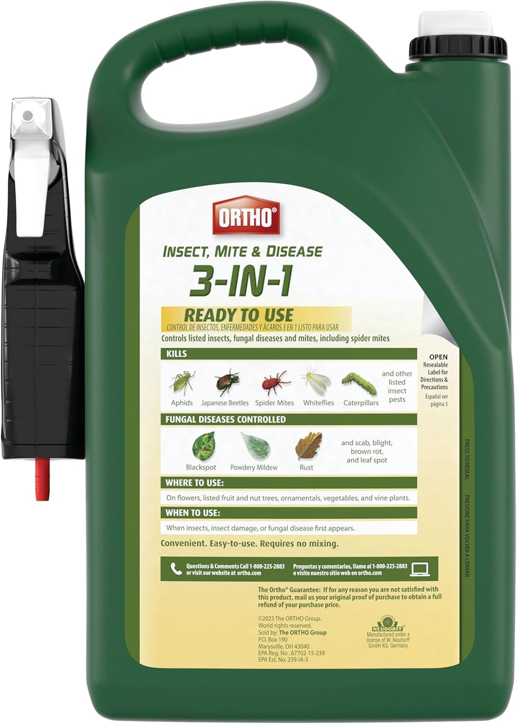 Ortho Insect Mite & Disease Control - 3-in-1 Ready-To-Use Solution | 1 Gallon Size