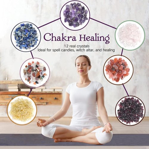 Crystal Advent Calendar 2026 | Healing Gemstone Countdown Gift Set - 24 Natural Crystal Bottles for Beginners