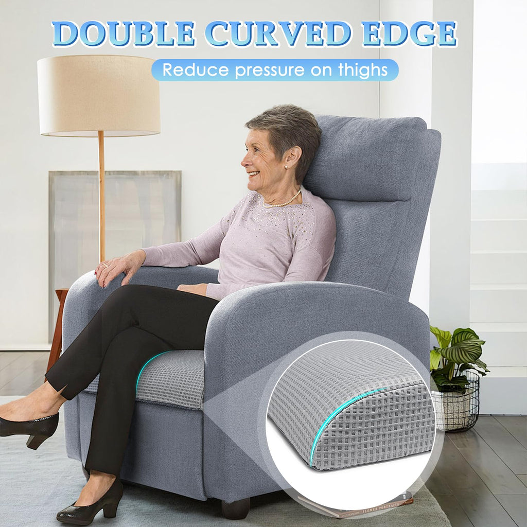 Recliner Chair Cushions For Elderly Long Sitting, Extra Large Cooling Seat Cushion Support For Couch, Armchair - Seniors Chair Thick Foam Pad With Non-slip Base For Tailbone Pressure Relief Pain