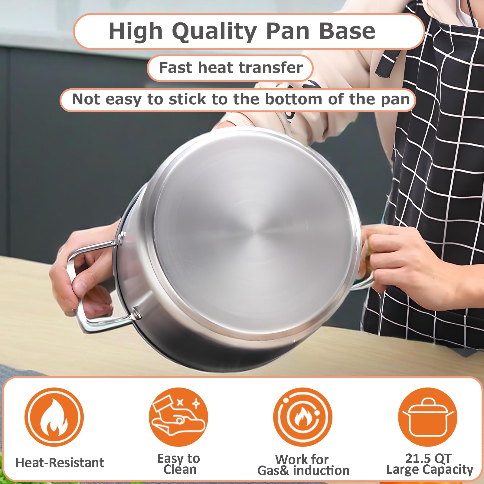 KILOGORGE 21.5QT Stainless Steel canning pot with rack and lid & canning kit set,water bath canner for canning Beginners,7 pcs Canning Supplies Kit,Compatible with natural gas and induction cookers