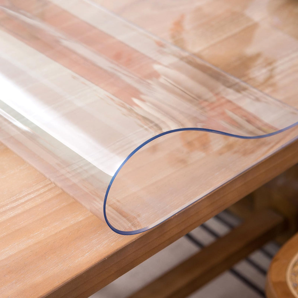 Whirltique Clear Table Cover Protector, 60 x 108 Inch Table Protector for Dining Room Table, 1.5mm Thick Clear Plastic Table Cover, Pad Mat for Kitchen, Writing Desk Pad for Desktop