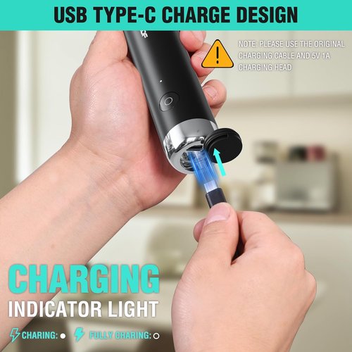 HAUSHOF Rechargeable Milk Frother Wand - Handheld Electric Foam Maker with Stand & 2 Whisks for Lattes & Cappuccinos