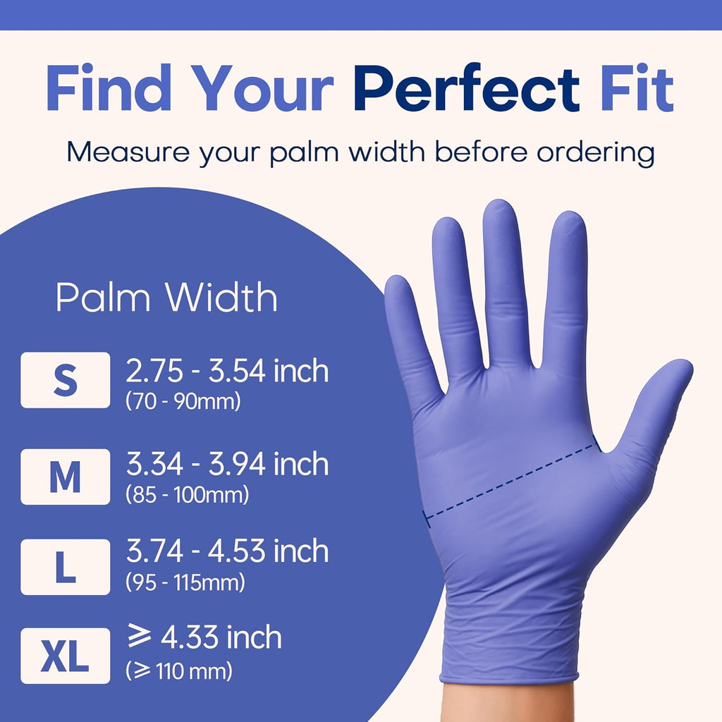 Supmedic Medical Soft Max™ Nitrile Exam Gloves - Powder-Free, Latex-Free, Food Safe | Blue Iris, 100 Ct