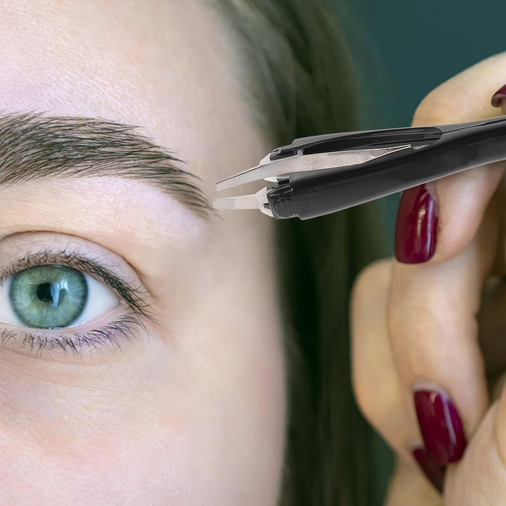Skiennix Automatic Eyebrow Tweezers Set - Professional Retractable Design for Effortless Hair Removal