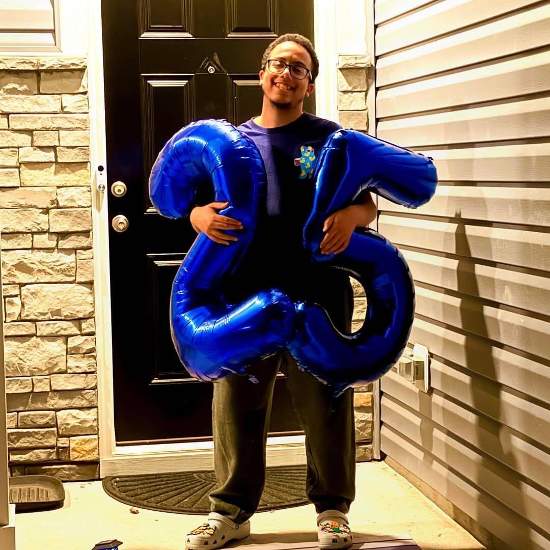 Number 4 Balloon by Night Blue - 40 Inch Giant Foil Balloon for 4th Birthday Party Decorations