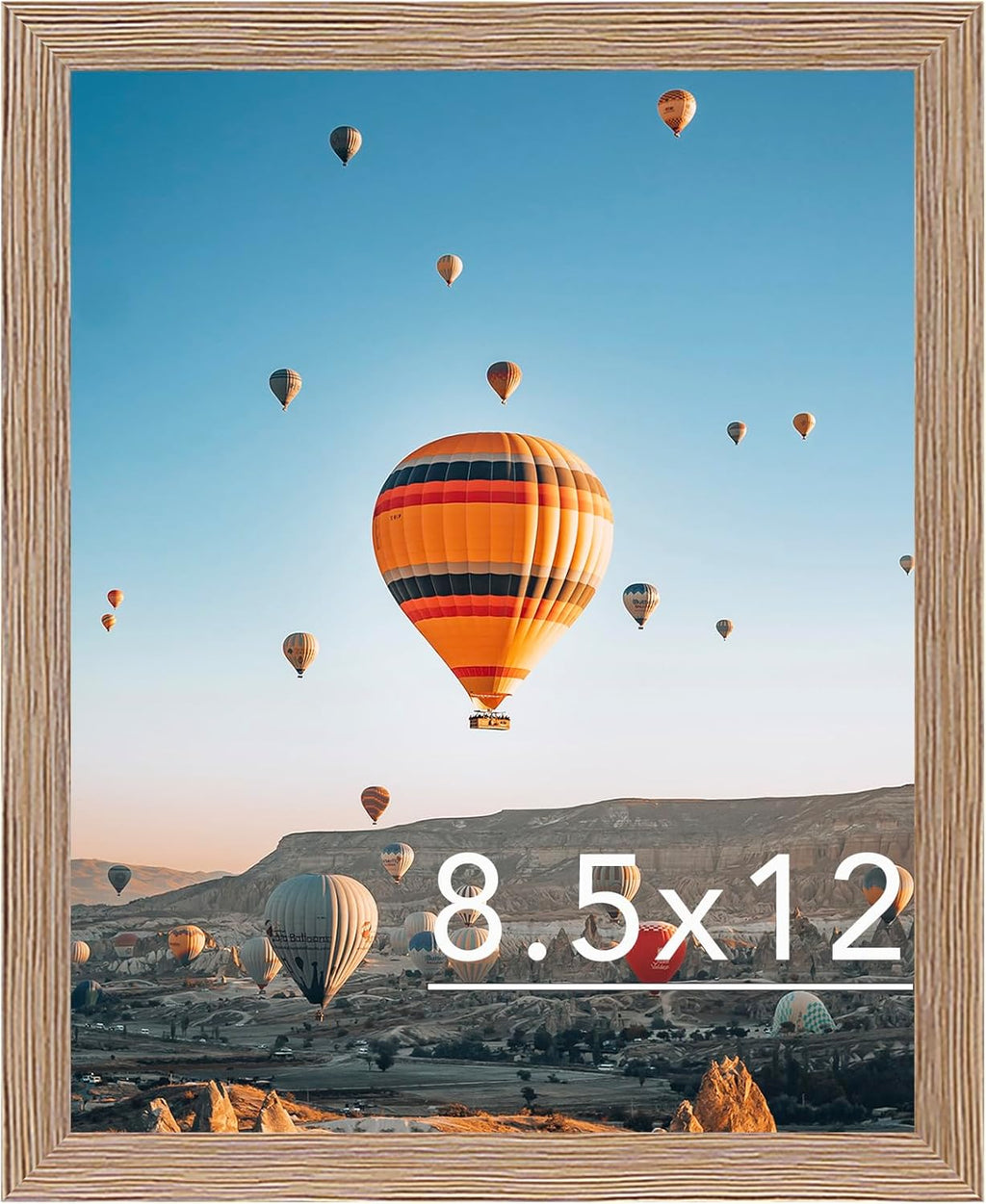 Rustic Brown 8.5x12 Picture Frame by [Brand Name] - Versatile Wall Mounting | Shatter-Resistant Plexiglass