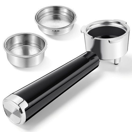 51mm Portafilter Set for CASABREWS CM5418, 5418 PRO, 3700 Essential/3700Pro and Gevi Espresso Machines, 3 Ears Portafilter with 2 Stainless Steel Filter Baskets (1-Cup Filter and 2-Cups Filter)