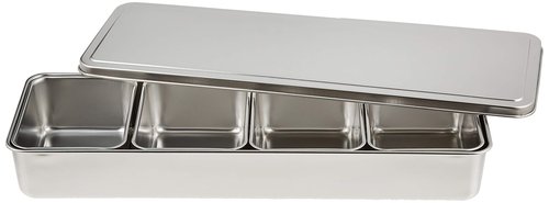 Endo Shoji TKG AYK11004 Seasoning Condiment Container, Length 17.1 x 5.7 x 2.4 inches (435 x 145 x 60 mm), Storage Container, Various Uses, Made of Rust Resistant Stainless Steel, Hygienic, Commercial