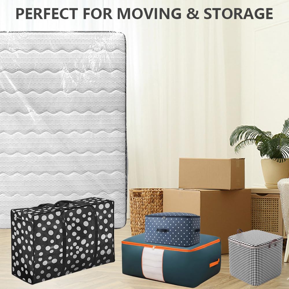 Plastic Mattress Bag for Moving Storage, Mattress Protector Cover ,Mattress Bag for Disposal (Queen)