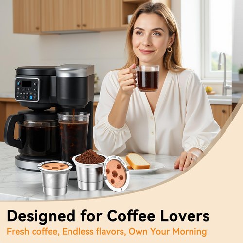 CAPMESSO Reusable K Cups for Keurig: 2025 Updated My K Cup Stainless Steel Coffee Filter Refillable Coffee Pods for K Supreme/K Slim/k-Duo Gen 2/K-Brew Chill with Multistream Technology (2 Pack)