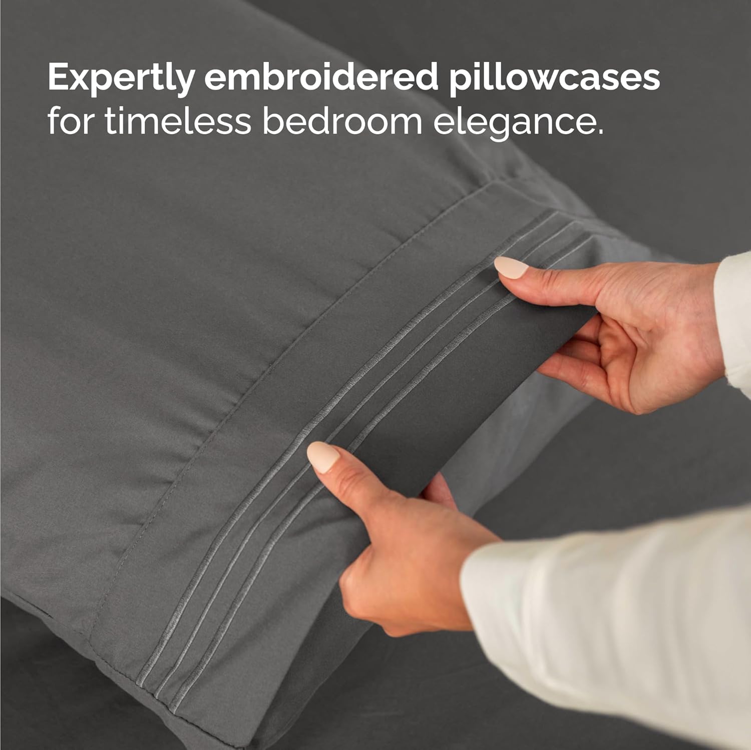 Skiennix Twin Size 3-Piece Sheet Set - Comfy Cooling Bed Sheets | Ultra-Soft, Deep Pockets, Charcoal