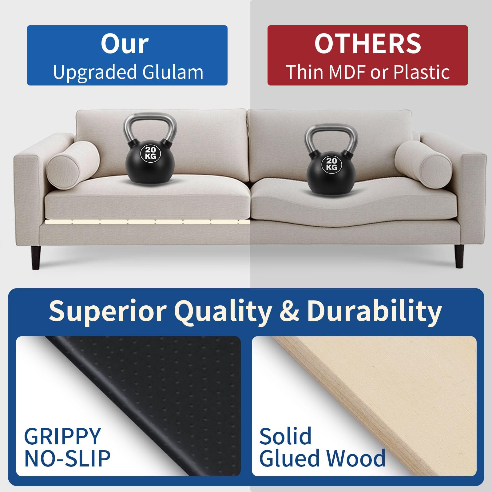 THMINS Heavy Duty Sofa Cushion Support Board for Sagging Sofas, 21.5''x 70'' Laminated Wood Sofa Cushion Support Board, Deep Support and Seat Protection