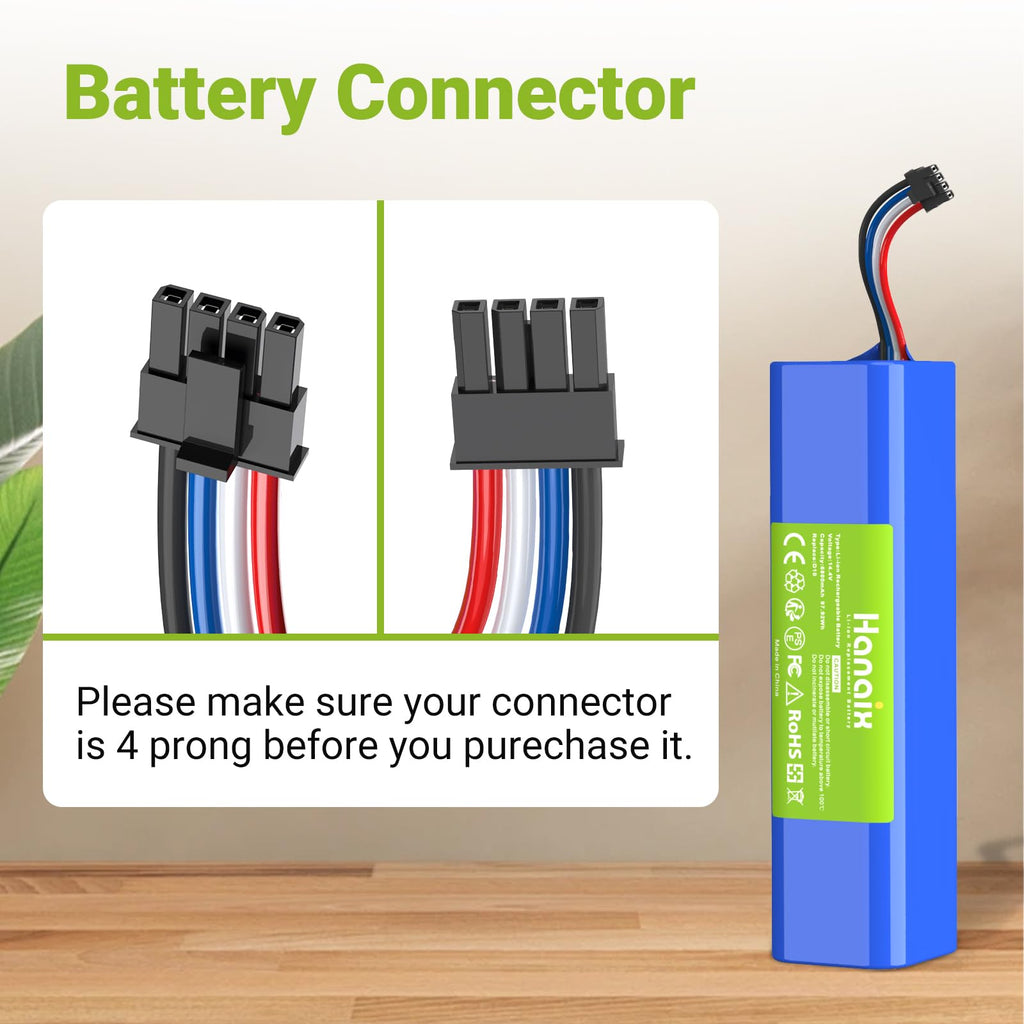Hanaix 6800mAh 14.4V Vacuum Cleaner Battery for Dreame D9,D9 Pro, D9 Max,D10,D10 Plus, L10 Pro, L10 Plus,L10S Ultra, D10s, L10s RLS5-BL0, F9, Z10 Pro, RLS5-BL0, RVS5-WH0, RL55L-BL0, RLS5-WH0