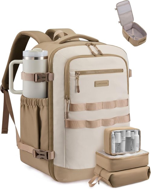 LOVEVOOK 40L Travel Backpack - TSA Approved Carry-On with 3 Packing Cubes & Waterproof Design for 17" Laptop