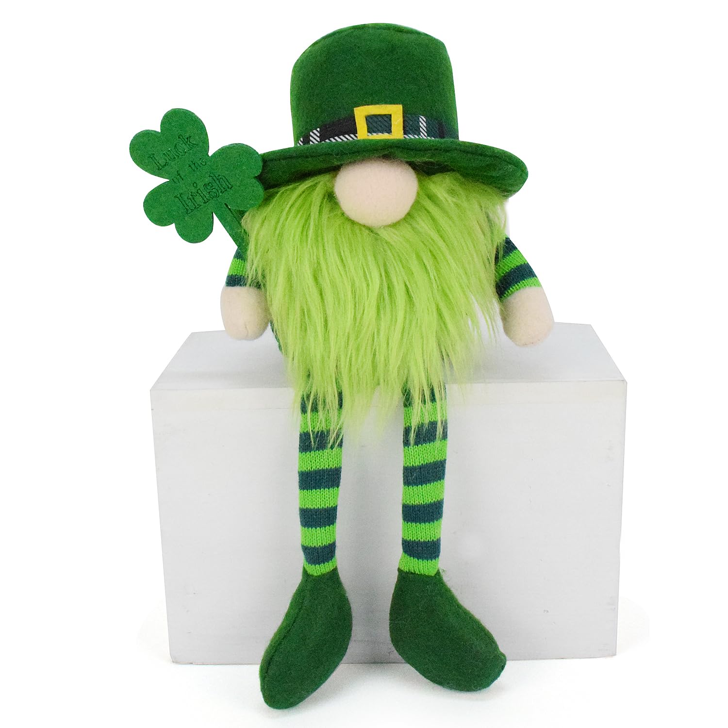Vytina Adorable St. Patrick's Day Gnomes Plush Decorations Irish Leprechaun Luck Green Gnome Shamrock Elf Doll Swedish Tomte Ornaments for St. Patricks Day Home Decor