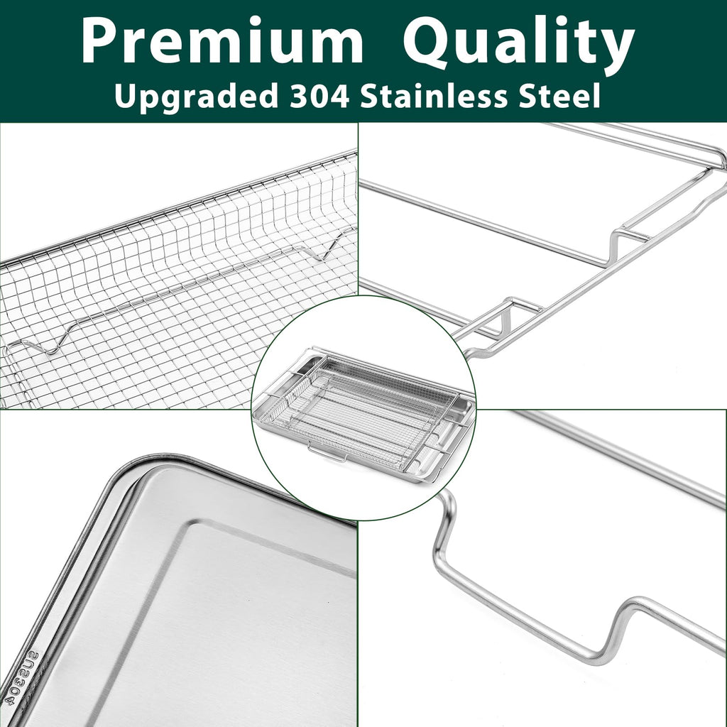 AFT27FRIG Air Fryer Tray Replacement Parts for Frigidaire Ready Cook 27" Air Fry Tray Air Fryer Basket FCWS2727AS Air Fryer Rack 304 Stainless Steel Electric Stove Range Wall Oven Shelf Rack 1 Pack