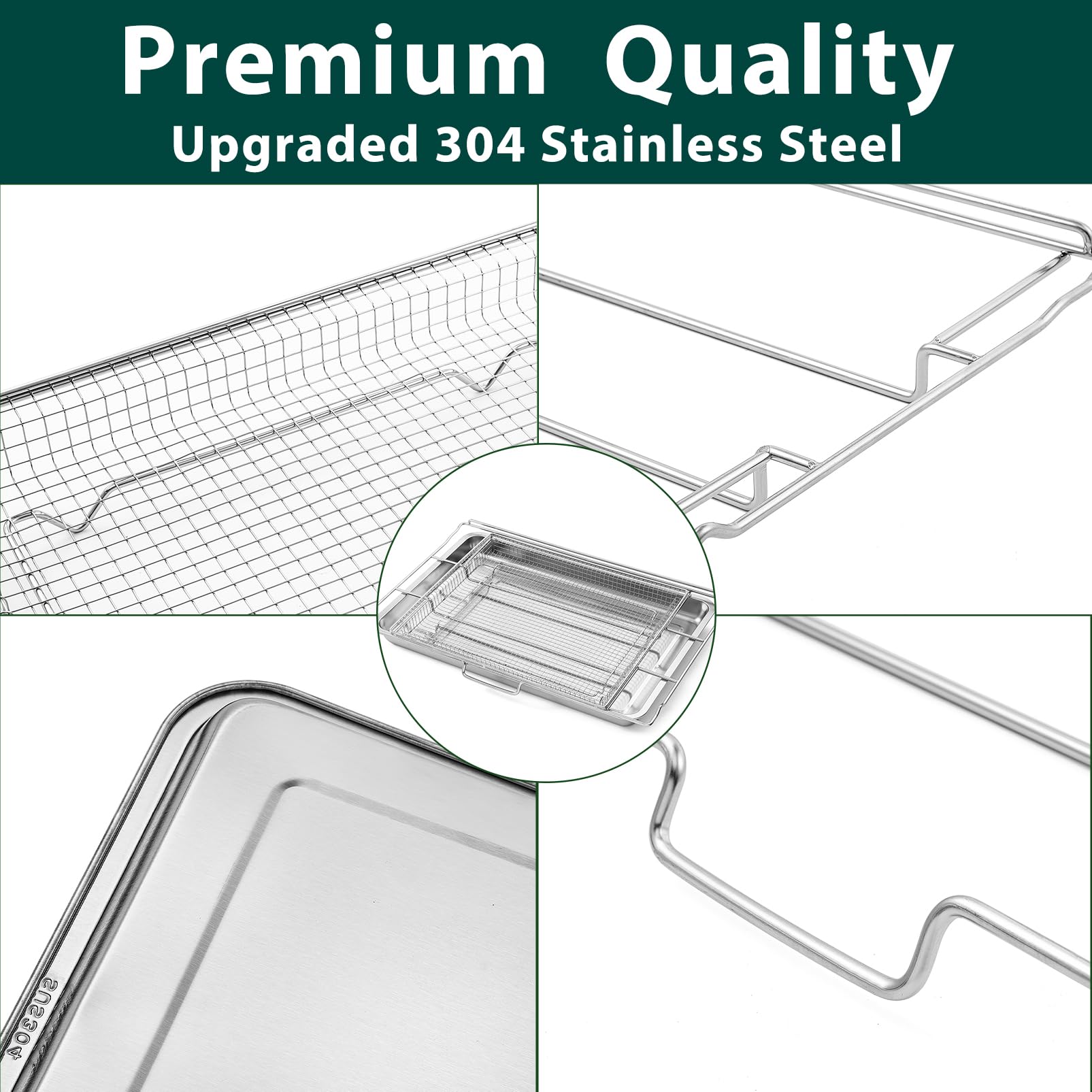 AFT27FRIG Air Fryer Tray Replacement Parts for Frigidaire Ready Cook 27" Air Fry Tray Air Fryer Basket FCWS2727AS Air Fryer Rack 304 Stainless Steel Electric Stove Range Wall Oven Shelf Rack 1 Pack