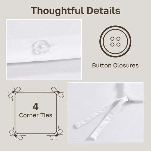 California Design Den Duvet Cover - Award-Winning 400 Thread Count Sateen, 100% Cotton | Queen/Full Size - White