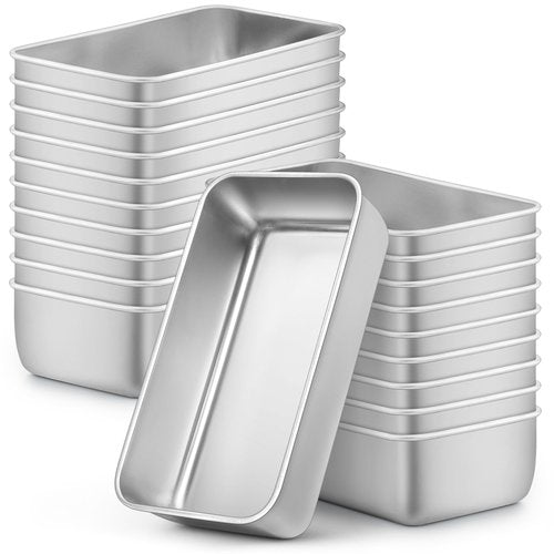 LIANYU 20 Pack Loaf Pans for Baking Bread, 9x5 Inch Bread Baking Pans, Stainless Steel Loaf Tin for Meatloaf, Banana Sourdough, Dishwasher Safe