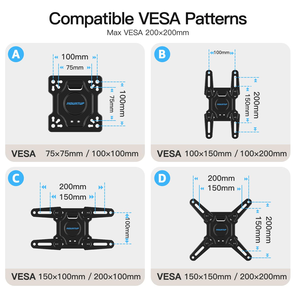 MOUNTUP Lockable RV TV Mount for 13-43 Inch TVs - Full Motion Swivel RV TV Bracket with Pull Cord Lock, Space Saving Design for Camper, Trailer, Motorhome, Truck - Max 33lbs & VESA 200x200mm, MU2101