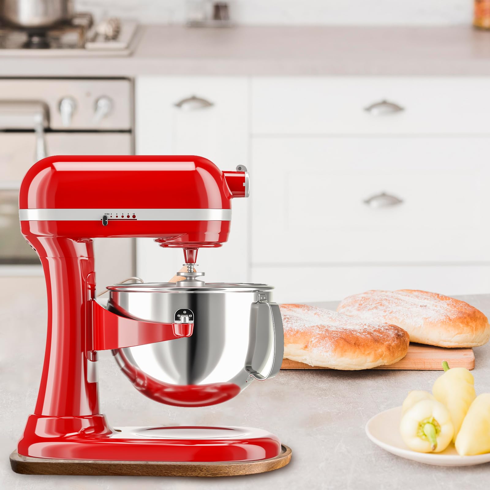 Acacia Wood Mixer Slider Mat for Kitchen Aid 5-8 Qt Tilt-Head Stand Mixer Kitchen Appliance Slider Tray Countertop Storage Attachments