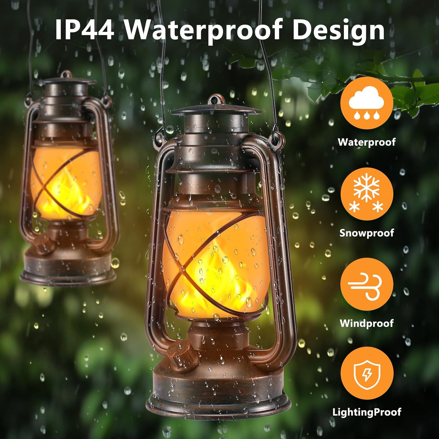 Skiennix LED Vintage Lanterns - Battery-Powered Decorative Lights with Remote Control | 2-Pack Bronze