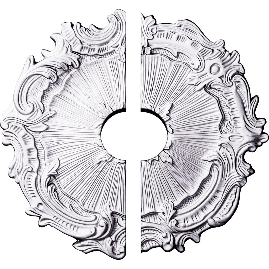 Ekena Millwork CM16PL2-03500 16 3/4"OD x 3 1/2"ID x 1 3/8"P Plymouth Ceiling Medallion, Fits Canopies up to 3-1/2", 2 Piece