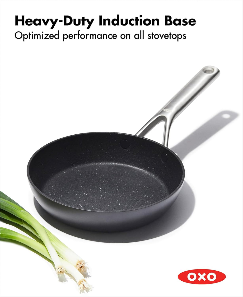 OXO Professional 8" Frying Pan Skillet - PFAS-Free Nonstick Cookware with Stainless Steel Handle | Induction Compatible, Dishwasher & Oven Safe, Black