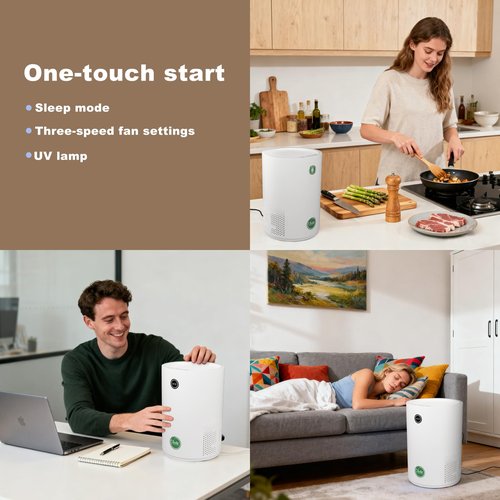 Arint Air Purifiers for Bedroom,H13 True HEPA Air Purifier with 5-Layer Filtration for Pollen/Smoke/Dust/Pet Dander/Odor/Hair,Portable Small Air Purifiers for Home/Office/Living Room(KJ80A White)
