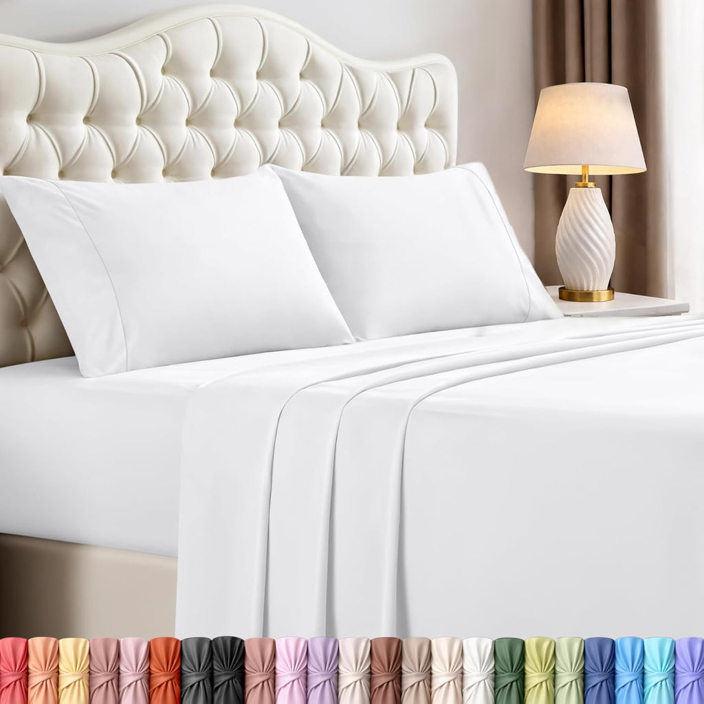 Utopia Bedding Full Size Sheet Set - Soft, Breathable Microfiber | 4-Piece White Bed Sheets