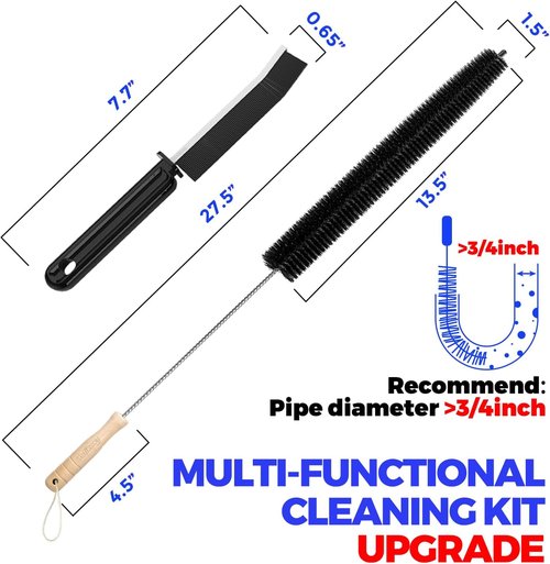 Holikme Dryer Vent Cleaner Kit - 3-Piece Lint Brush Set for Effective Home Cleaning | Stainless Steel