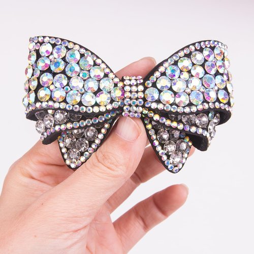 KOOBOOK Sparkly Rhinestone Bow Shoe Clips - Fashionable Shoe Decorations for a Dazzling Look (2 Pcs)