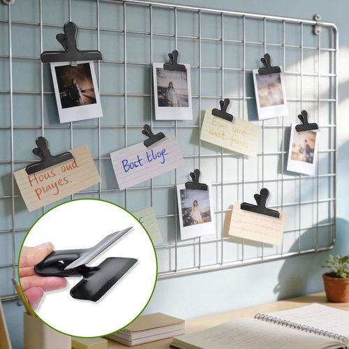 Chip Clips, 6 Pack Stainless Steel Bag Clips for Food Storage,Medium Size Chip Clips Heavy Duty, Food Bags Clamp Clip for Chips and Other Food Bags,Snack Bags Clips,Metal Clip for Home Office,Black