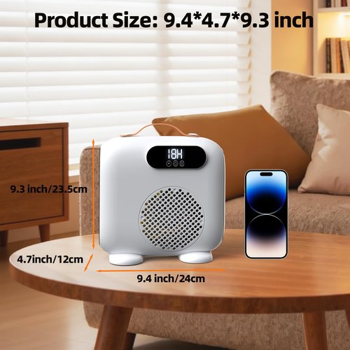 Gyrivav Space Heater, Portable Heaters for Indoor Use with Remote, LED Display, 18H Timer, 3 Modes, Vertical and Horizontal Use, No Temp Display, 1500W Fast Safety Heat for Bedroom, Home, Office