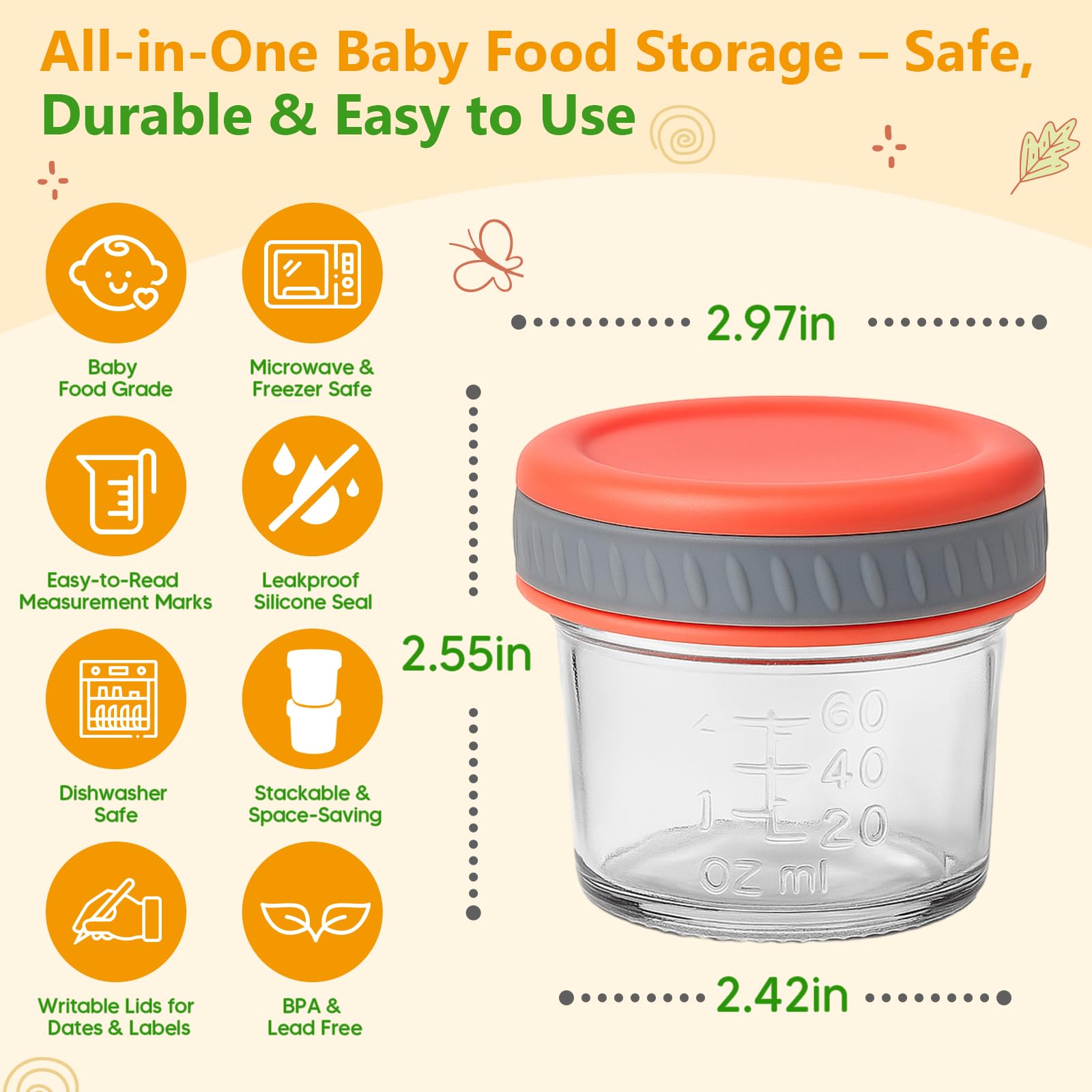 Tronco 12 oz Glass Sippy Cup for Kids & Toddlers | Mason Jar Smoothie Cups with Spill-Proof Silicone Straws, Non-Slip Silicone Sleeves & Lids, BPA-Free Snack Cups, Dishwasher Safe