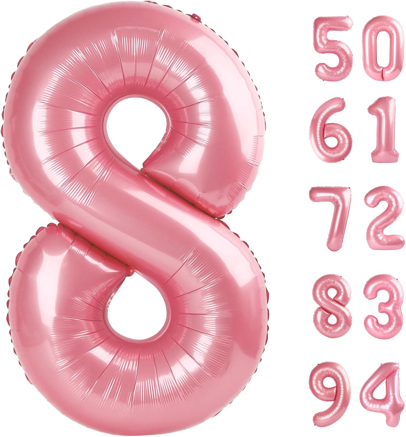 Pearlescent Pink Number 8 Balloon - 40 Inch Birthday Decoration for Girls | Pastel Pink Party Supplies