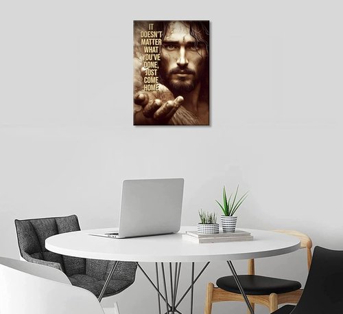 Jesus Christ Canvas Wall Art - Inspiring Spiritual Painting for Home, Office & Church Decor